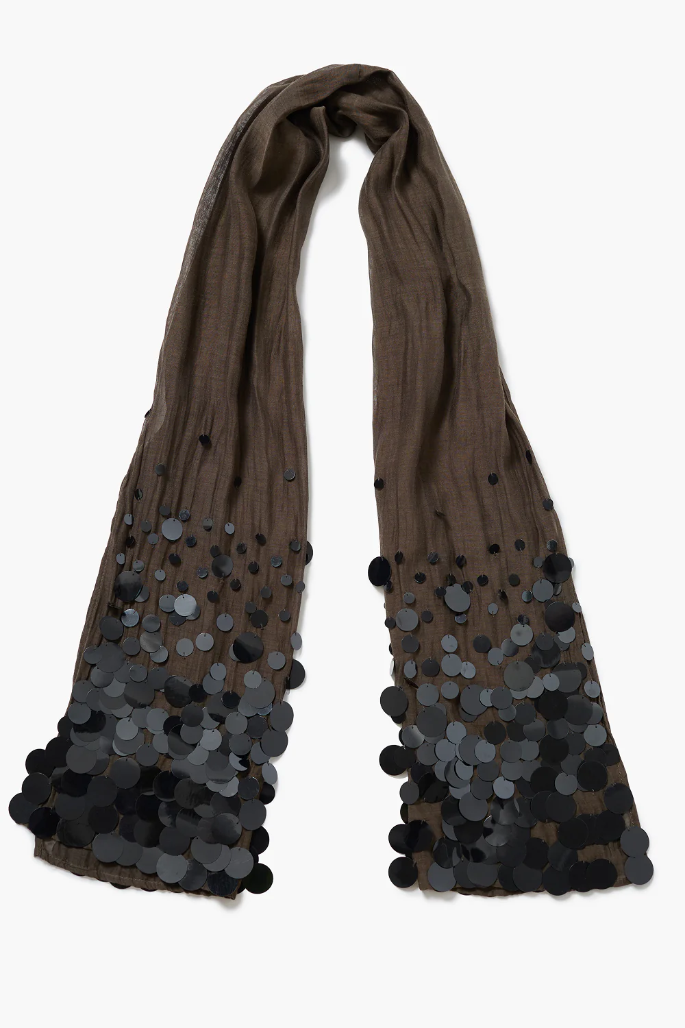 Sequin Cotton Silk Scarf Earth - Image 2