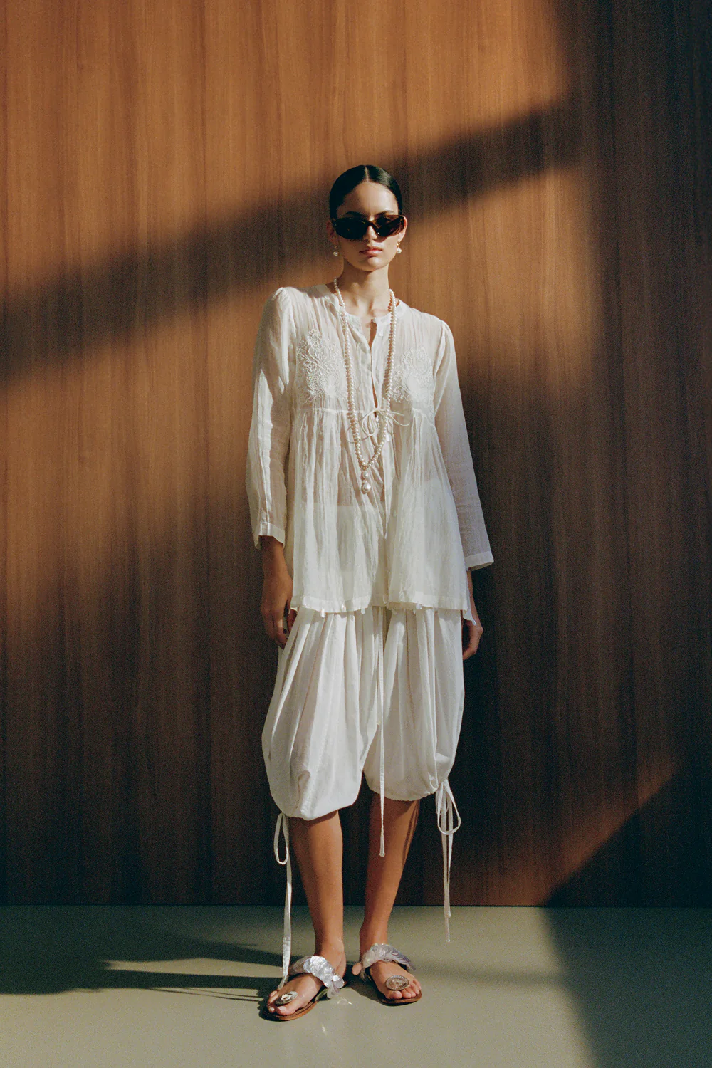 Sequin Tear Drop Blouse Ivory - Image 5