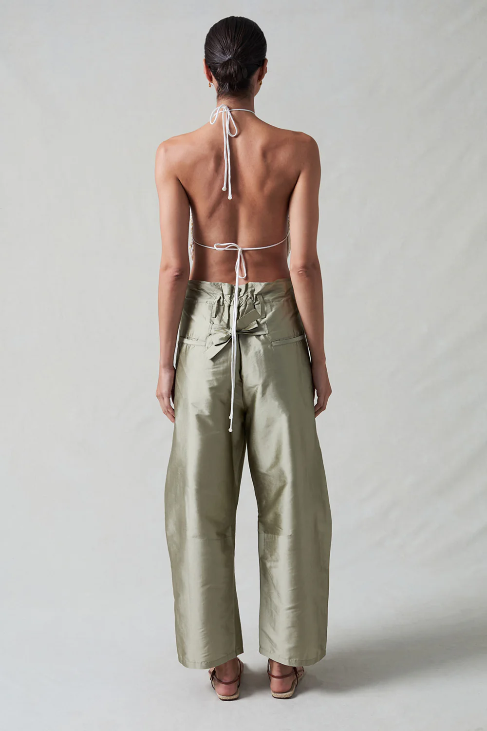 Shell Button Backless Halter Top Natural - Image 3