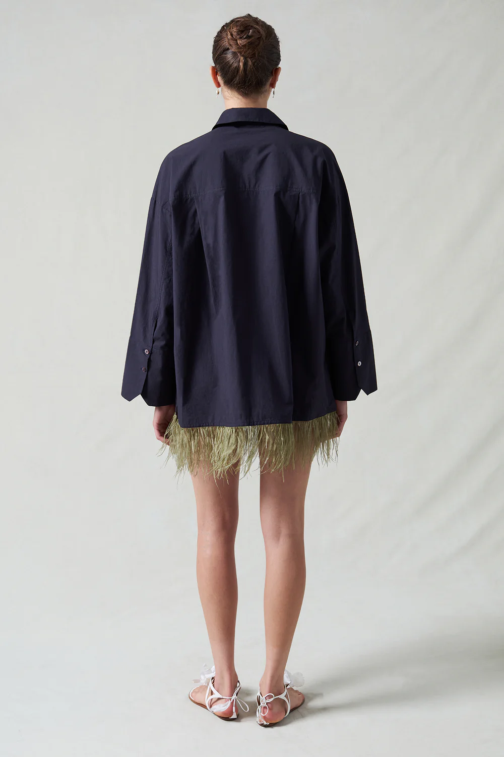 Shoelace Feather Shirt Midnight Navy - Image 4