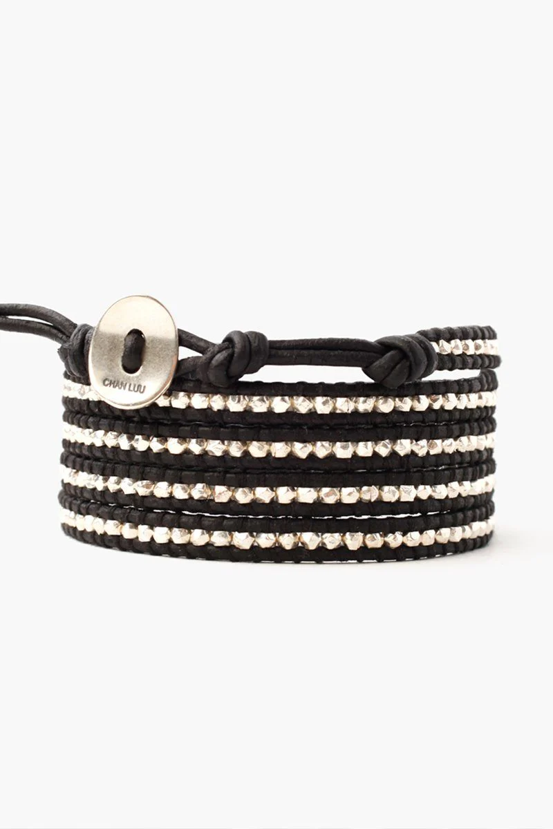 Sterling Silver Wrap Bracelet Black - Image 2