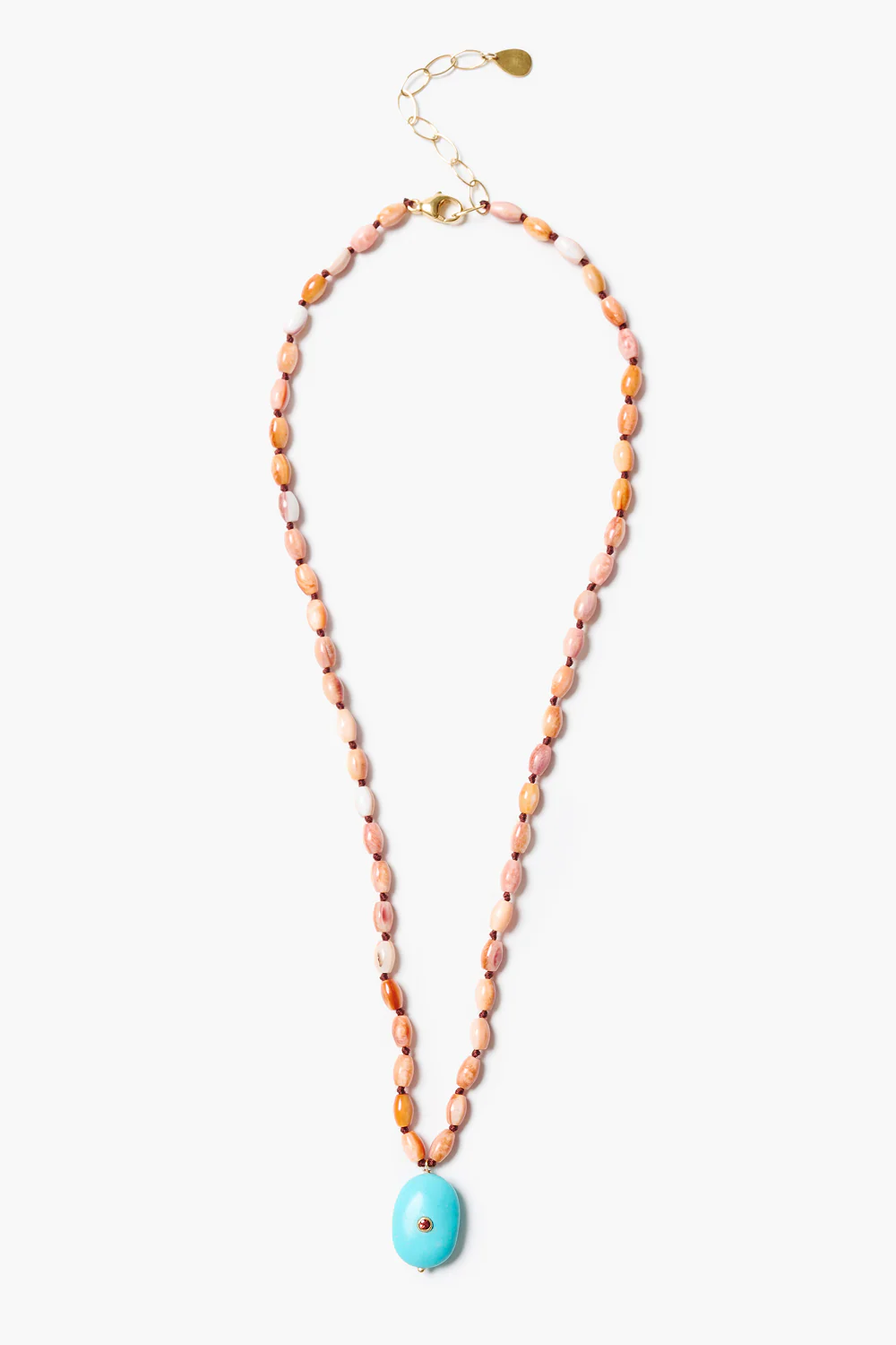 Stone Drop Necklace Turquoise - Image 2