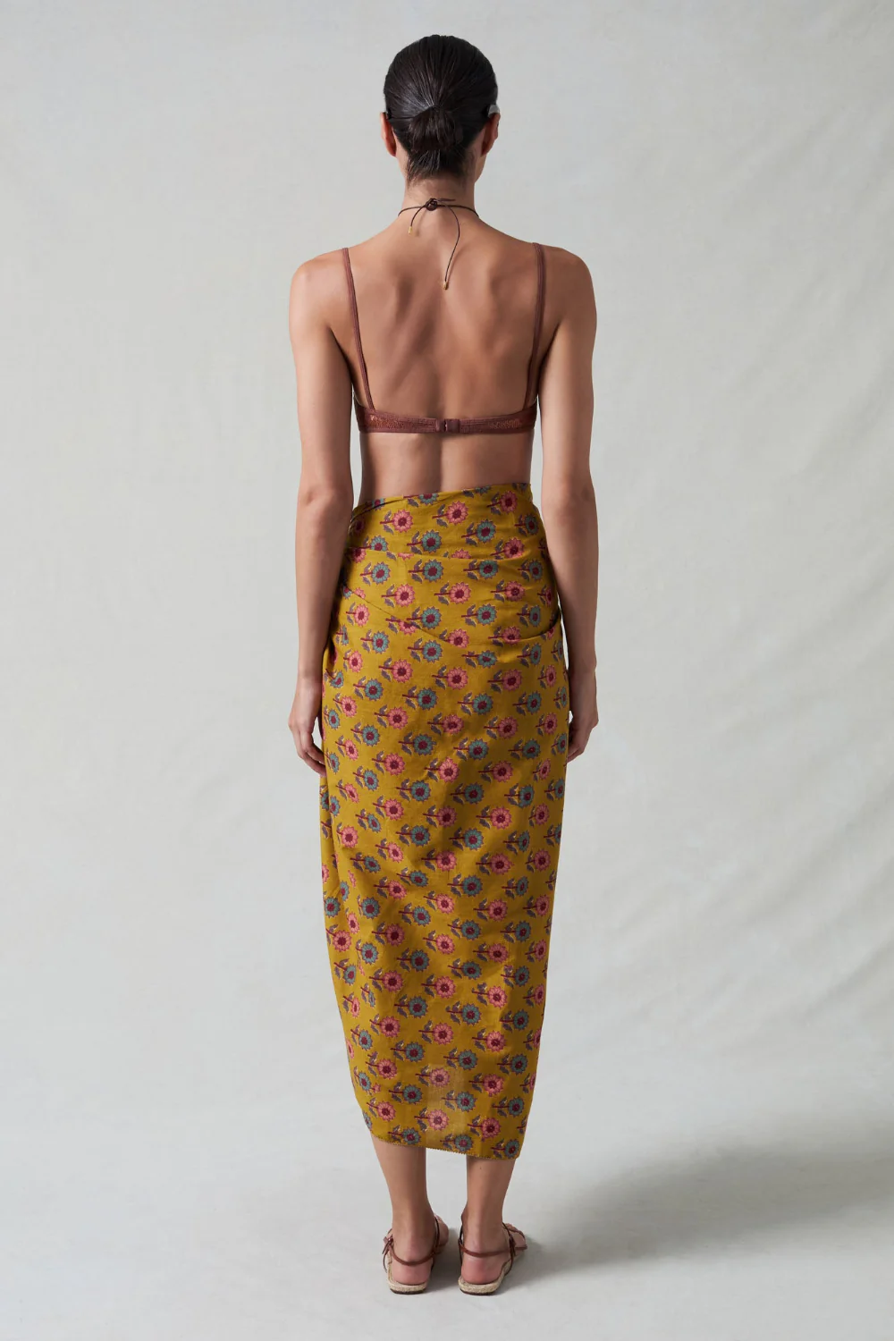 Sunflower Printed Sarong Mustard - Image 4