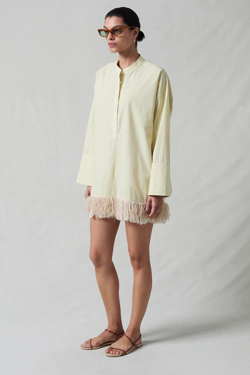 Tangled Yarn Fringe Tunic Translucent Green - Image 2