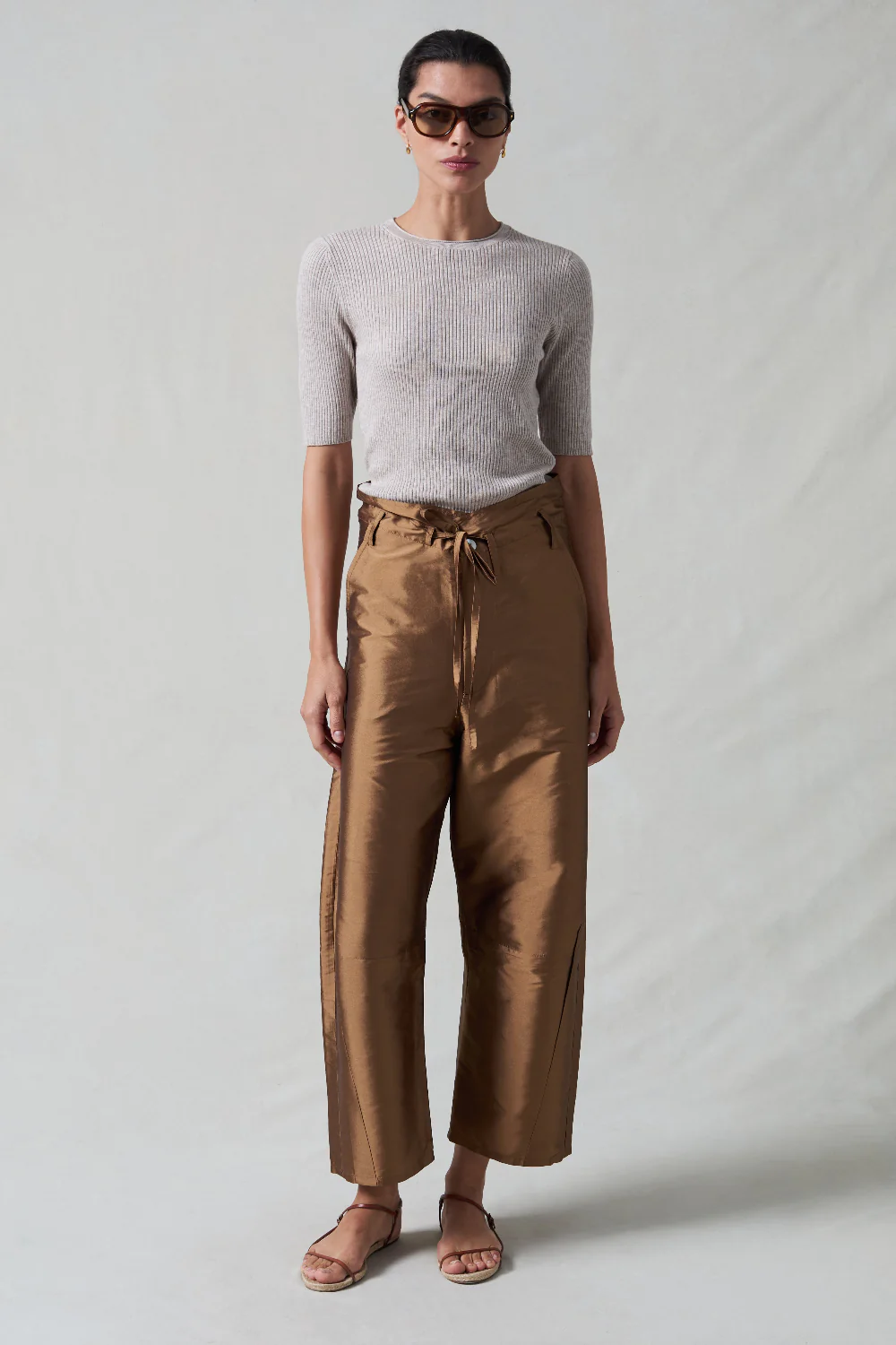 Techno Taffeta Barrel Pant Bronze