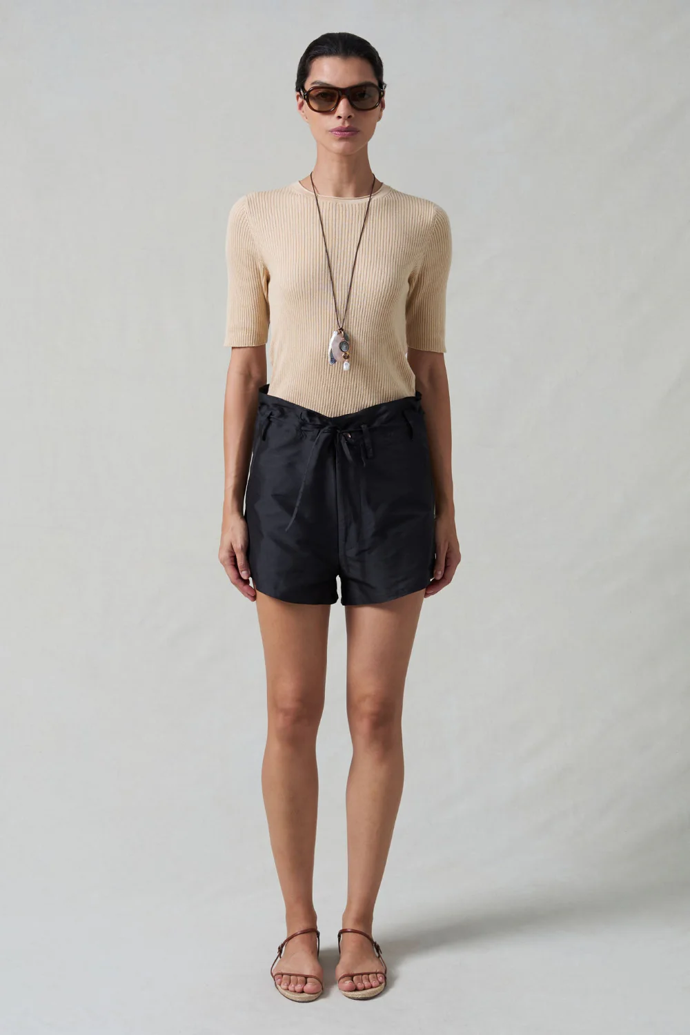 Techno Taffeta Shorts Black