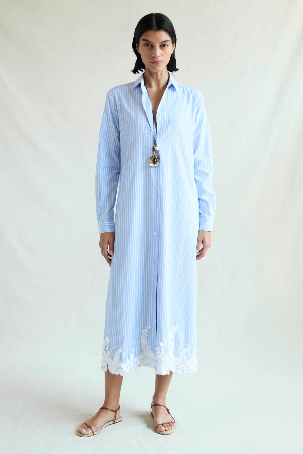 Wave Shirt Dress Blue Stripe