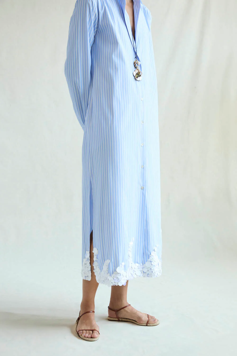 Wave Shirt Dress Blue Stripe - Image 4
