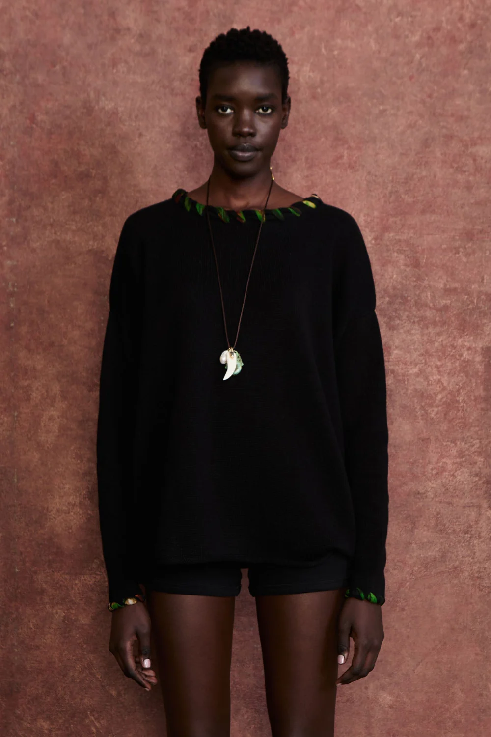 Whipstitch Sweater Black