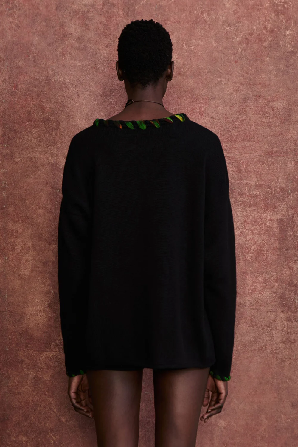 Whipstitch Sweater Black - Image 2