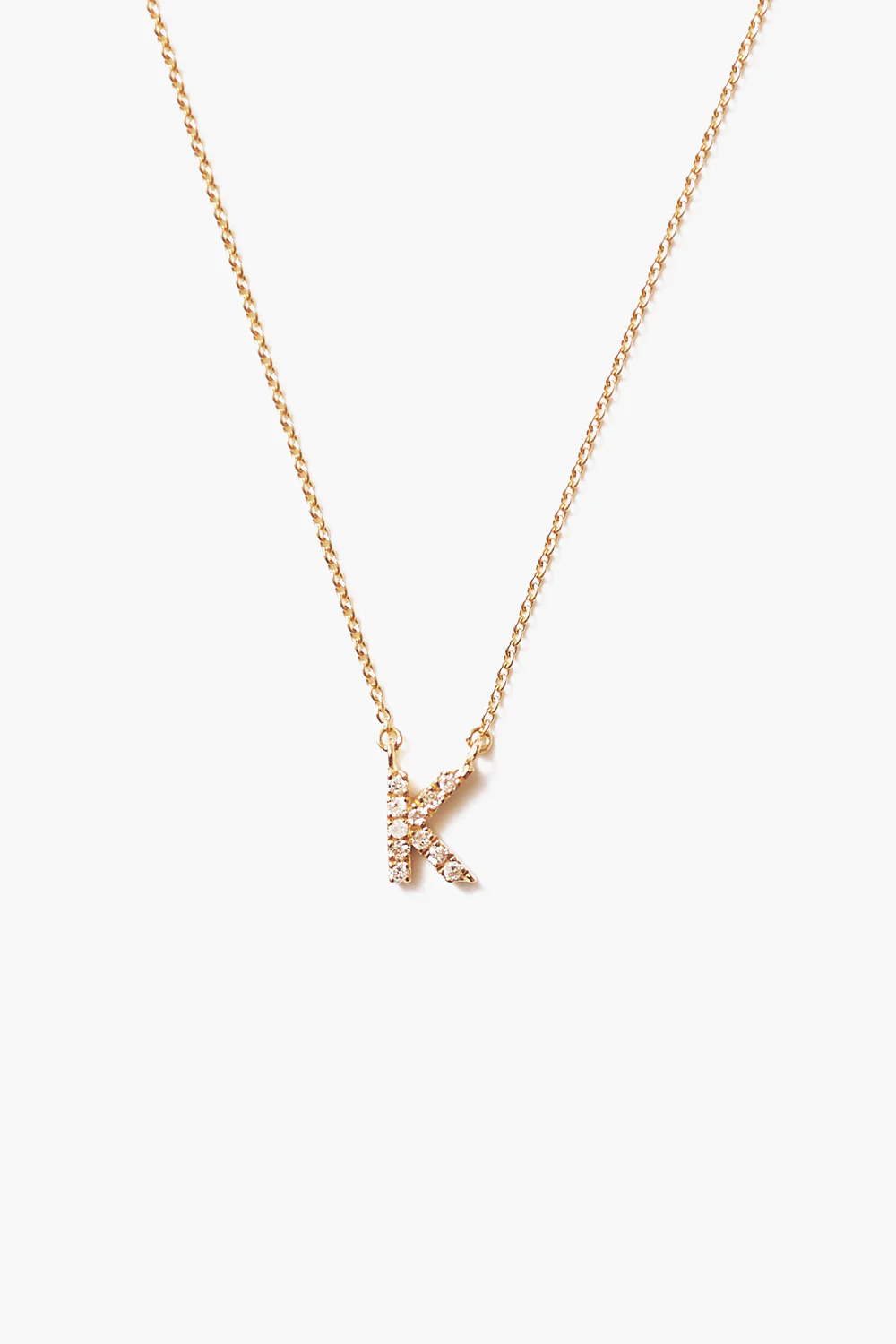 14k Gold and White Diamond Initial Necklace - Image 18