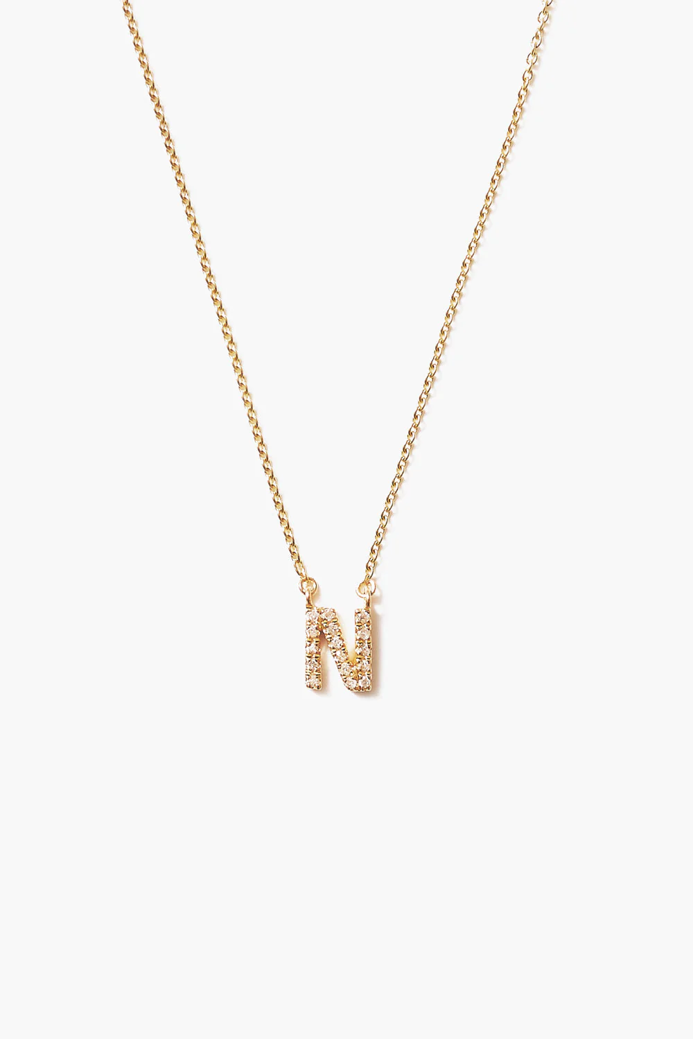 14k Gold and White Diamond Initial Necklace - Image 24