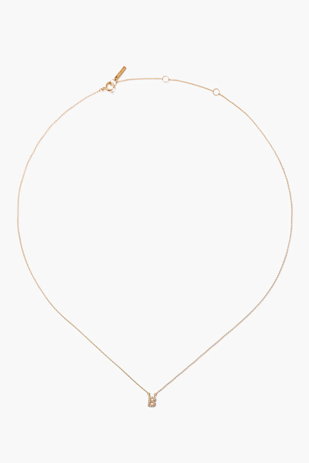 14k Gold and White Diamond Initial Necklace - Image 5