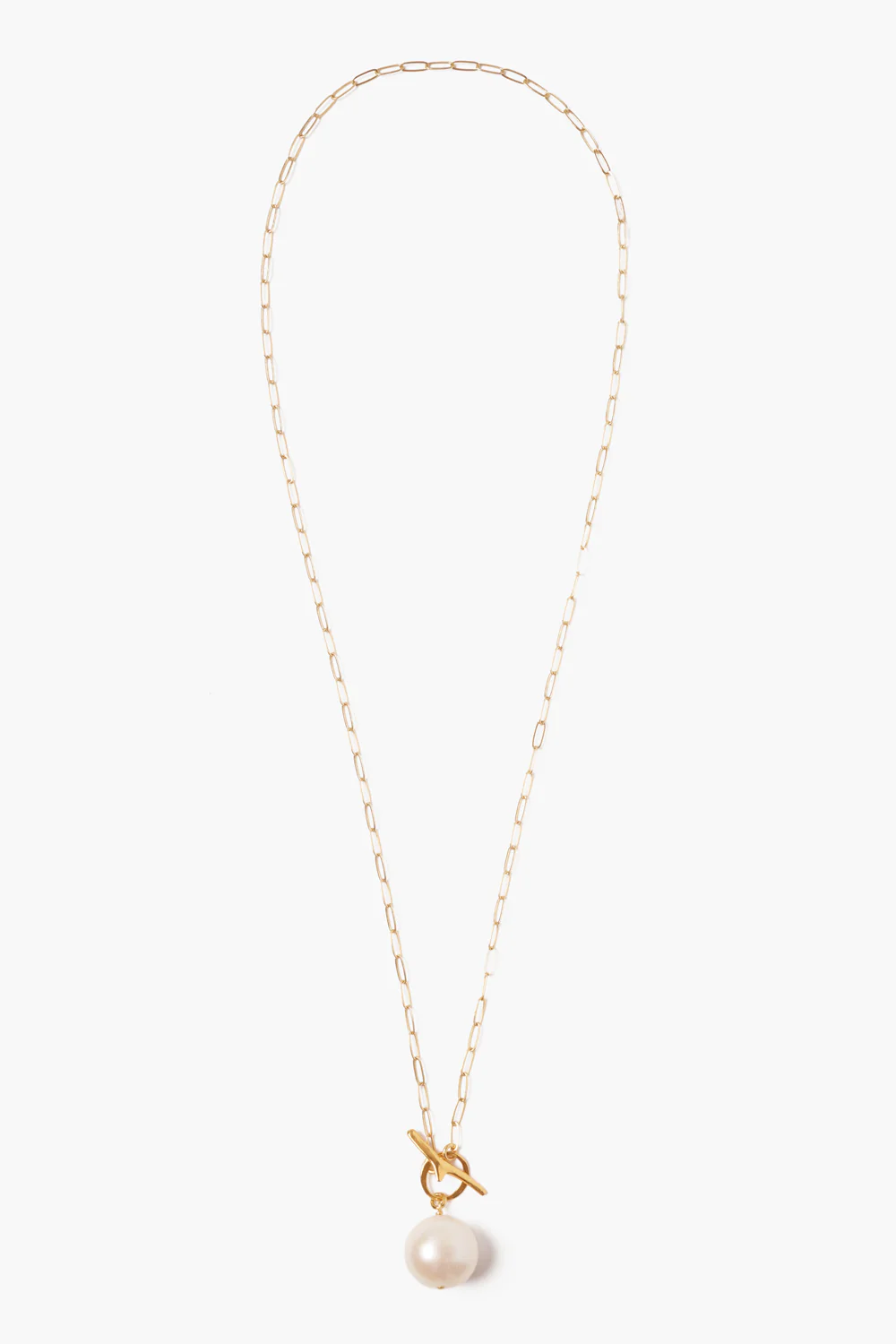 White Freshwater Pearl Toggle Necklace - Image 2